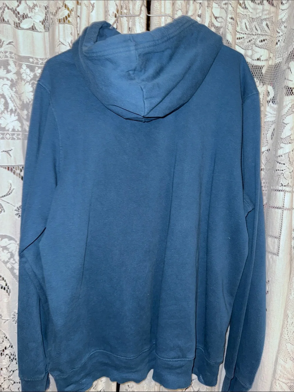 The North Face Blue Hoodie with White Logo